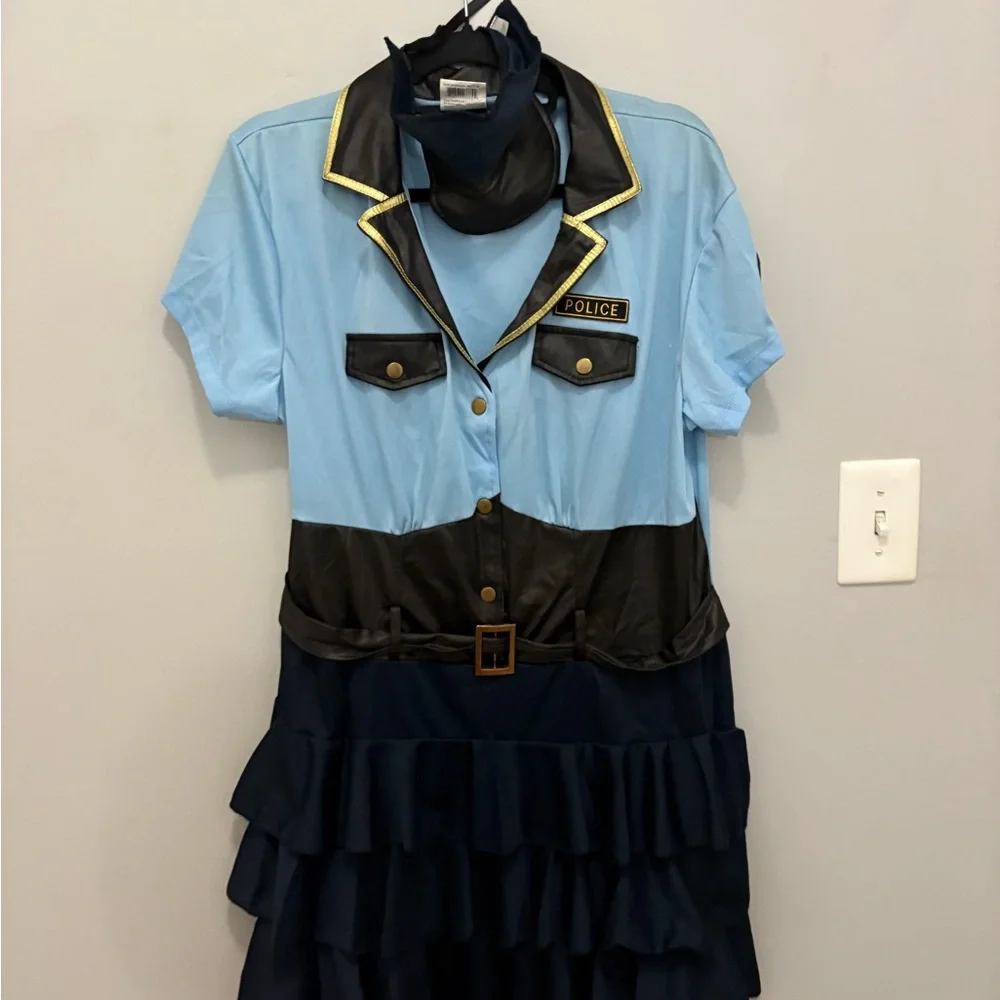 Women’s Halloween Police Officer Costume - Blue and Black